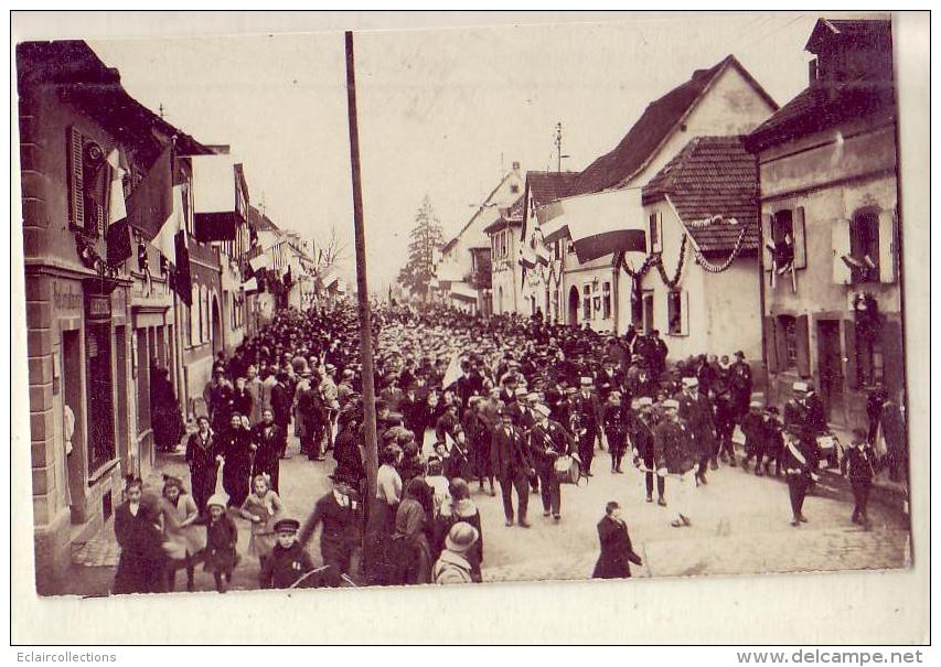 Wingenheim  Ou Wingersheim  67  Arrivée Du 43 ème  17 Novembre 1918  Guerre   Militaria Carte Photo  (voir Scan) - Sonstige & Ohne Zuordnung