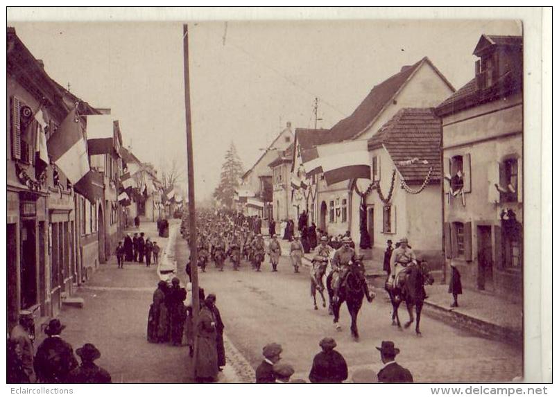 Wingersheim  Ou Wingenheim      67  Arrivée Du 43 ème  17 Novembre 1918  Guerre   Militaria Carte Photo  (voir Scan) - Autres & Non Classés