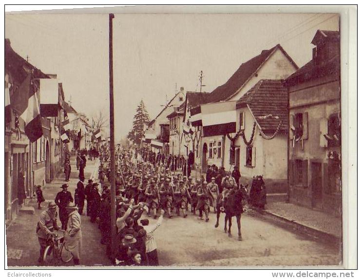 Wingersheim Ou Wingenheim  67  Arrivée Du 43 ème  17 Novembre 1918  Guerre   Militaria Carte Photo  (voir Scan) - Autres & Non Classés
