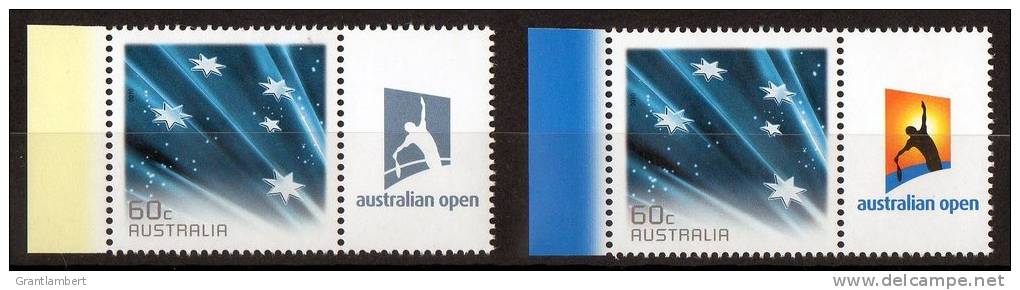 Australia 2012 Tennis - Australian Open With 60c Blue Southern Cross MNH Two Tabs &amp; Tags - Mint Stamps