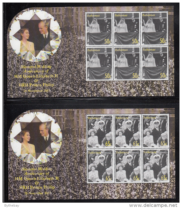 Bahamas MNH Scott #1210-#1213 Set Of 4 Minisheets Of 6 Each 60th Anniversary Of Queen Elizabeth And Prince Philip - Bahamas (1973-...)