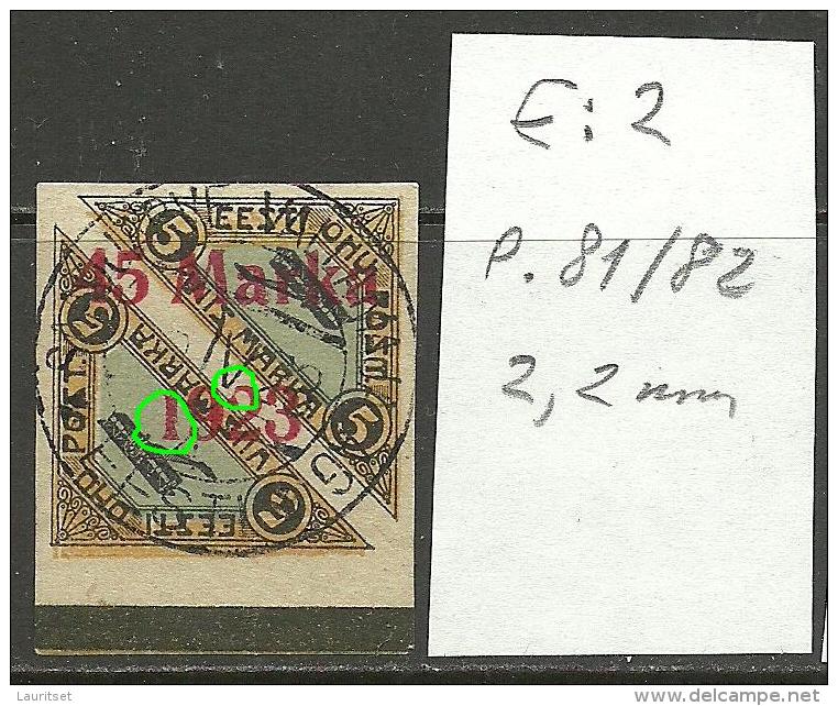 ESTLAND ESTONIA Estonie 1923 Michel 45 B II + ERROR E: 2 + INVERTED OPT !!! Signed Eichenthal - Estland