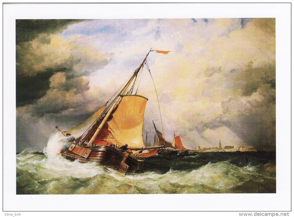 Maritime Art Postcard Dutch Trawlers At Anchor EW Cooke Sailing Ship Fishing - Fishing Boats