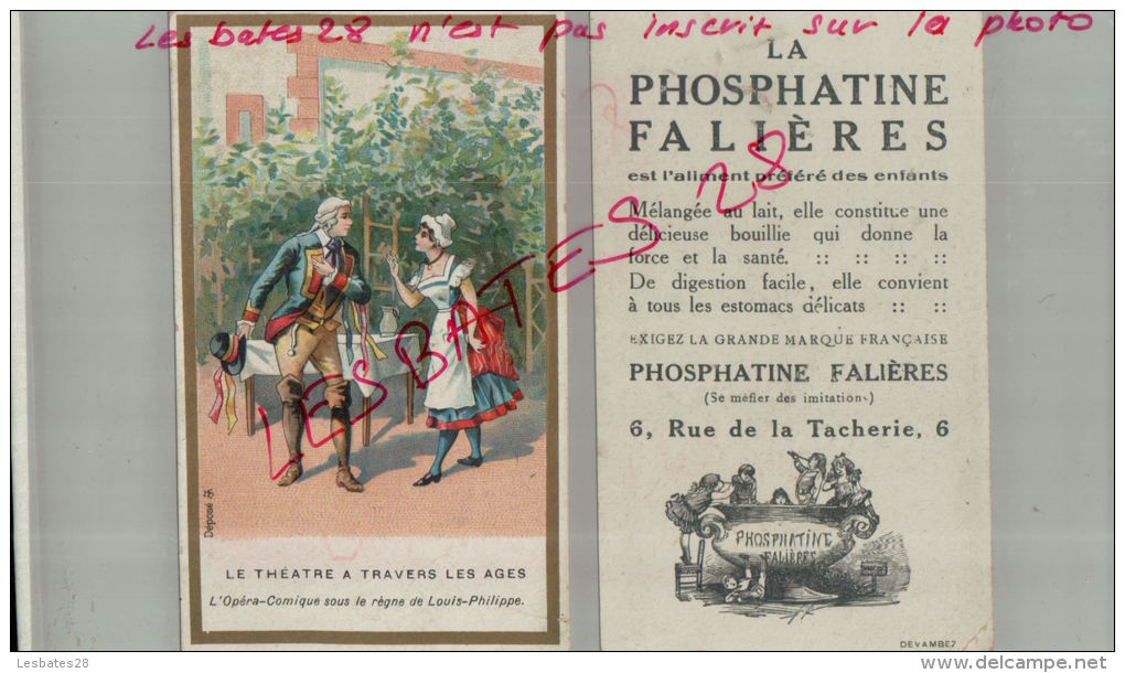 LITHOGRAPHIE, PHOSPHATINE FALIERES,  Le Théâtre à Travers Les Ages, L'opéra-comique  / Louis Philippe   AVRIL 2013  1219 - Autres & Non Classés