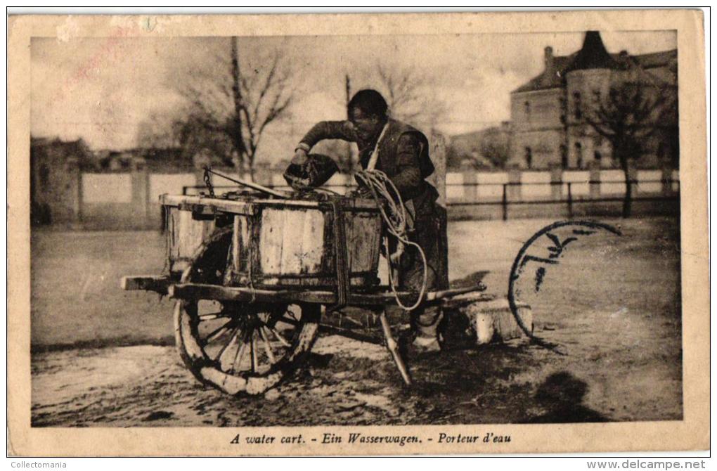 3   Postcards      Inside Wall PEKING            Water Cart Porteur D'eau             PIETZE   Près Peking - China