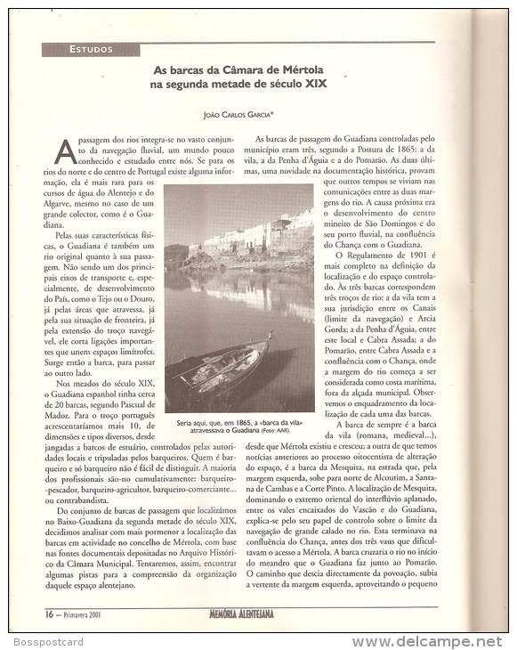 Beja - Évora - Portalegre - Memória Alentejana Nº 1. Mina De S. Domingos. Mértola. Alqueva. Barrancos (4 Scans) - Revistas & Periódicos