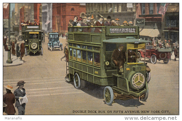 NEW YORK CITY. Double Deck Bus, On Fitth Avenue - Andere & Zonder Classificatie