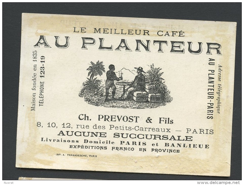 Paris Café Au Planteur, Chromo Lith. Farradesche, Thème Militaria, Histoire, Guerre, Chasseurs D'Afrique - Thé & Café