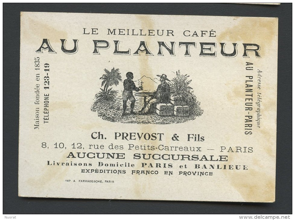 Paris Café Au Planteur, Chromo Lith. Farradesche, Thème Militaria, Histoire, Guerre, Chasseurs à Pied - Tea & Coffee Manufacturers