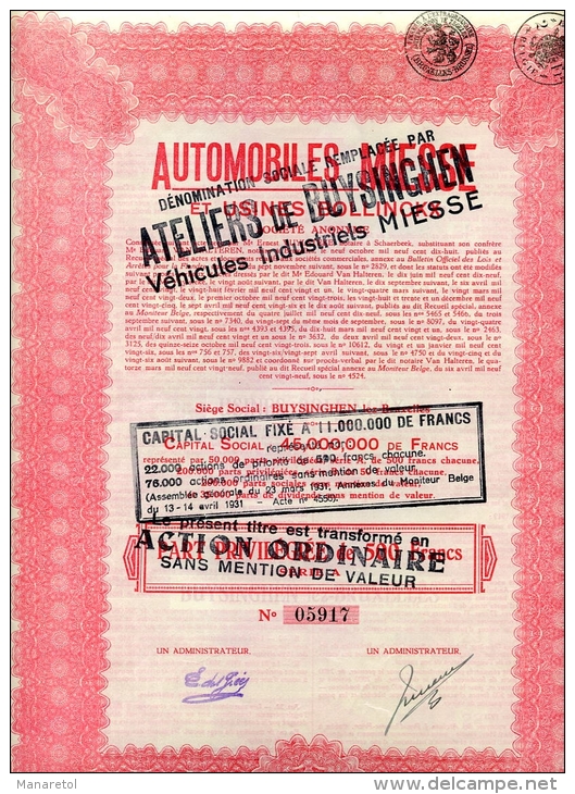 ACCION: "AUTOMOBILES MIESSE" - Auto's