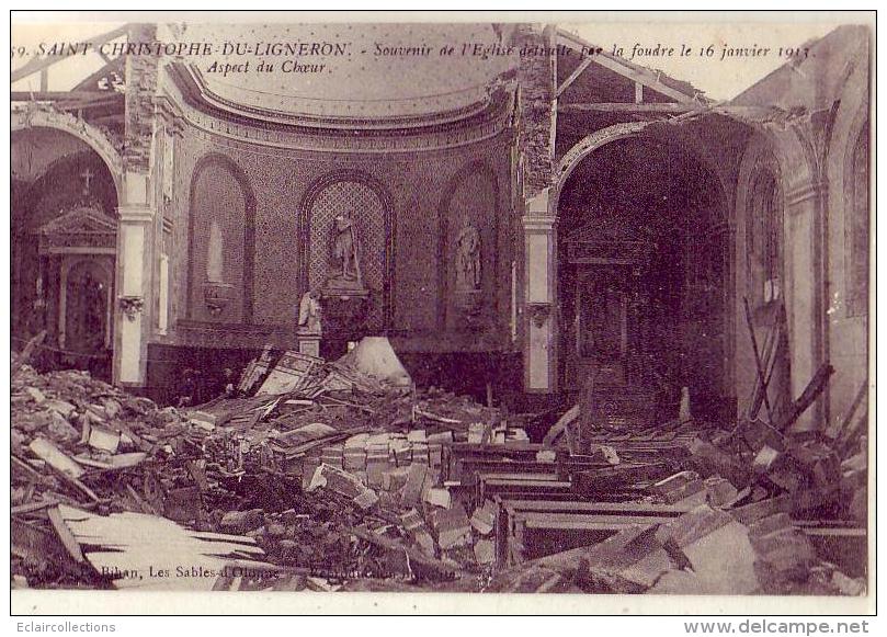 St Christophe Du Ligneron   85    Eglise Détruite Par La Foudre - Sonstige & Ohne Zuordnung