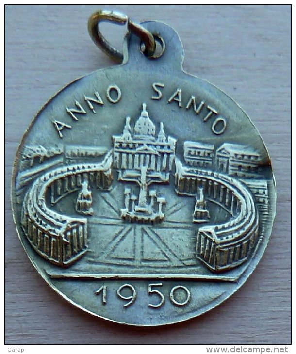 Med-2687 Médaille Ancienne  Pie XII .Année Sainte 1950 - Religion & Esotérisme