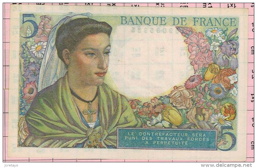 5 Francs Berger, Ref Fayette 5-7 état NEUF - 5 F 1943-1947 ''Berger''