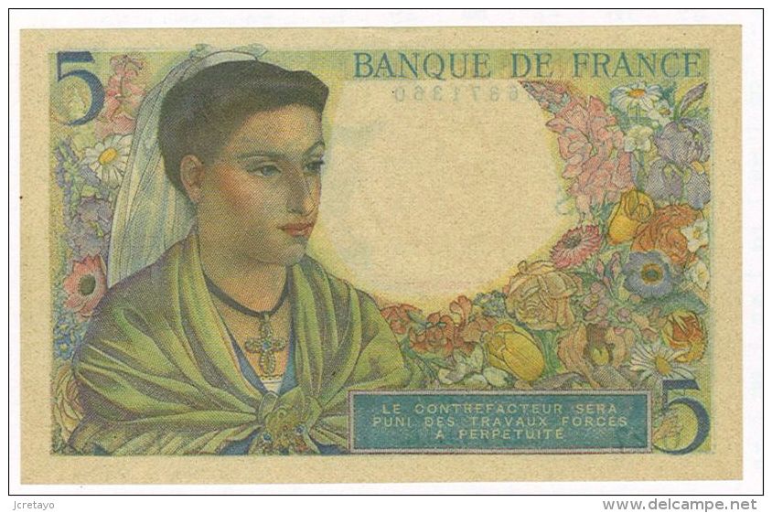 5 Francs Berger, Ref Fayette 5-2 état SPL - 5 F 1943-1947 ''Berger''