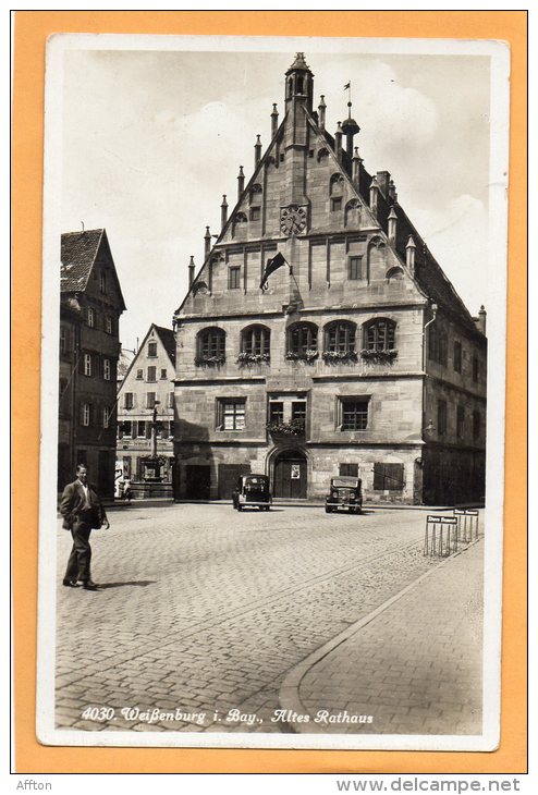 Weissenburg I Bay. Cars & Rathaus Old Postcard - Weissenburg