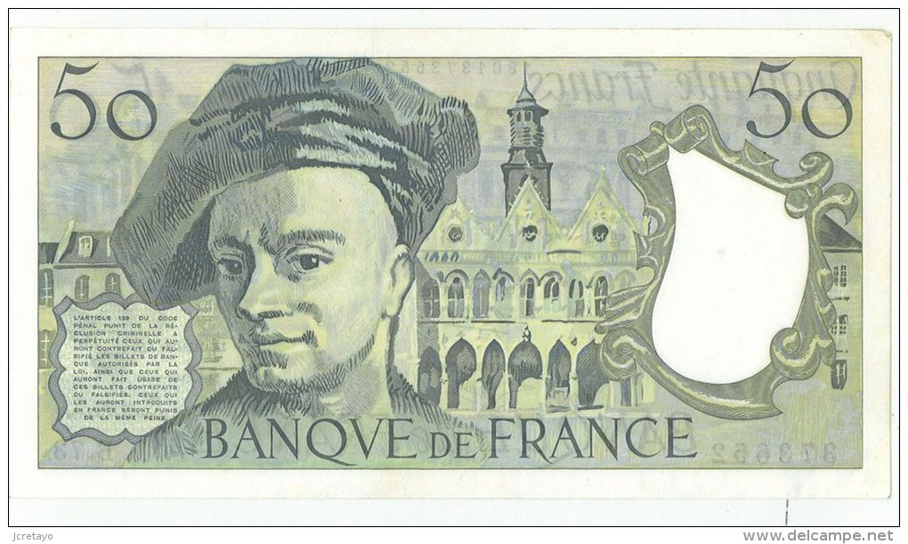 50 Francs Quentin De La Tour, Ref Fayette 67-18 état Presque NEUF - 50 F 1976-1992 ''quentin De La Tour''