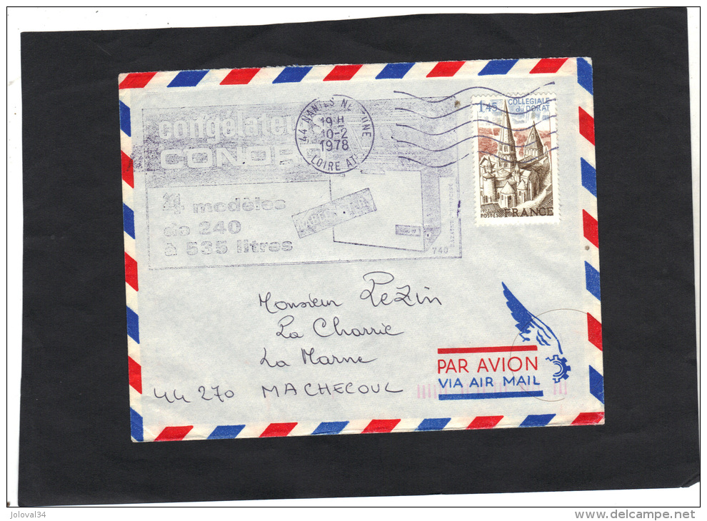 Lettre Entête Commerciale Congélateurs CONORD Cachet Nantes Neptune 1978 Loire Atlantique - Timbre Dorat - Brieven En Documenten