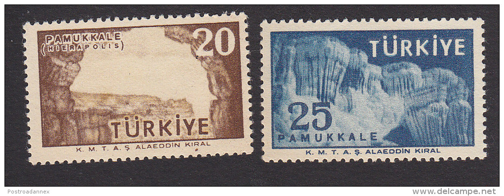 Turkey, Scott #1424-1425, Mint Never Hinged, Scenes From Pamukkale, Issued 1958 - Neufs