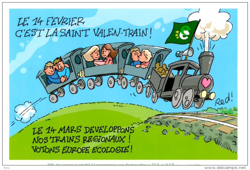 La Saint Valen Train Le 14 Février  Carte En Très Bon état - Valentinstag
