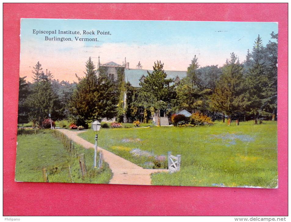 - Vermont > Burlington   Episcopal Institute Rock Point 1915  Cancel    Ref 975 - Burlington