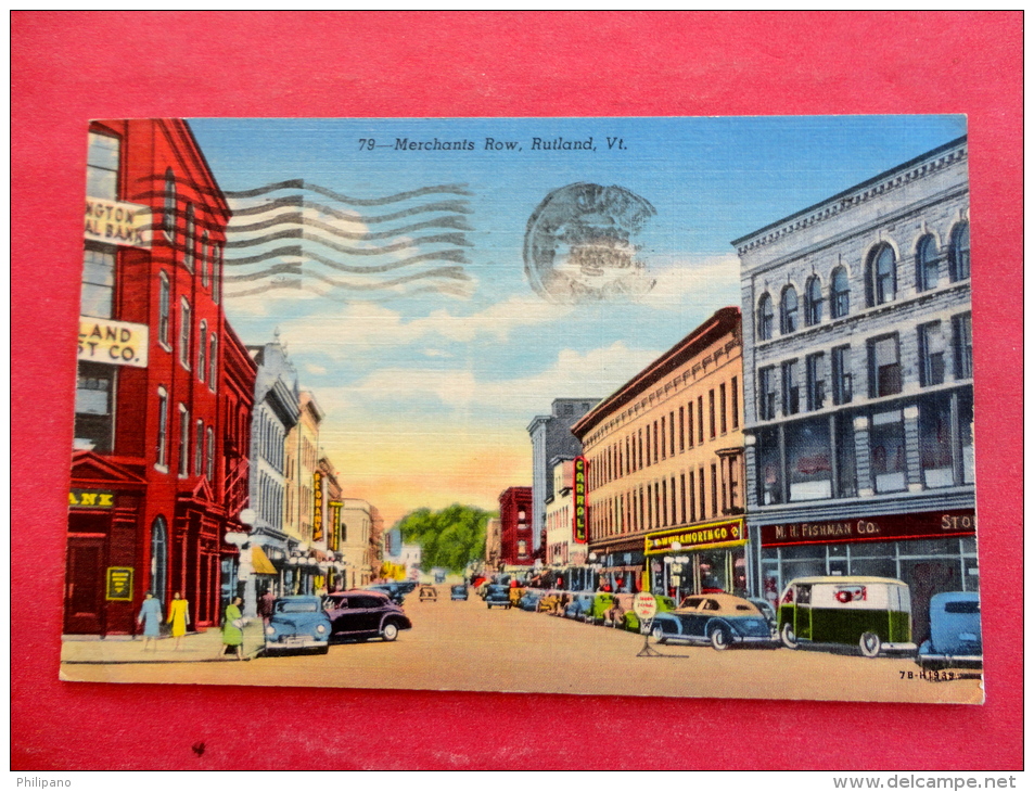 - Vermont > Rutland  Merchants Row 1955   Cancel ----  Ref 975 - Rutland