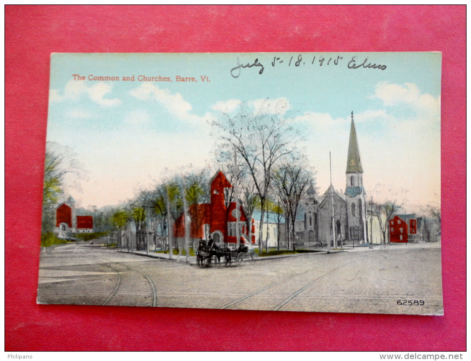 - Vermont > Barre  The Common & Churches  Ca 1910  Not Mailed ---  Ref 976 - Barre