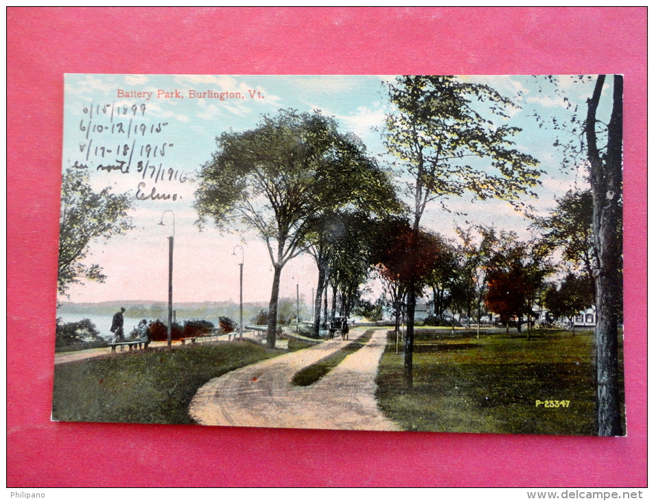 - Vermont > Burlington Battery Park  Ca 1910  Not Mailed ---  Ref 976 - Burlington