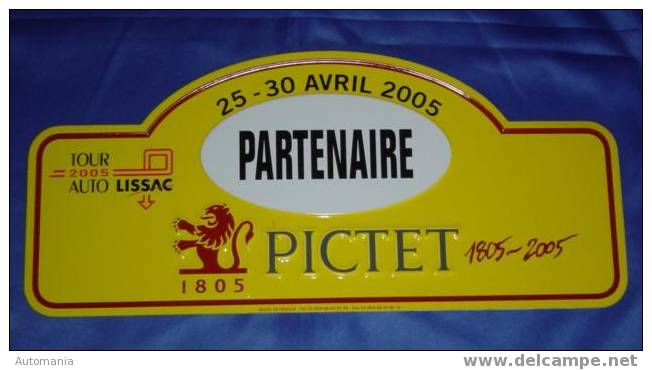 Plaque De Rallye "TOUR AUTO" 2005 - "Partenaire" - Rallye (Rally) Plates