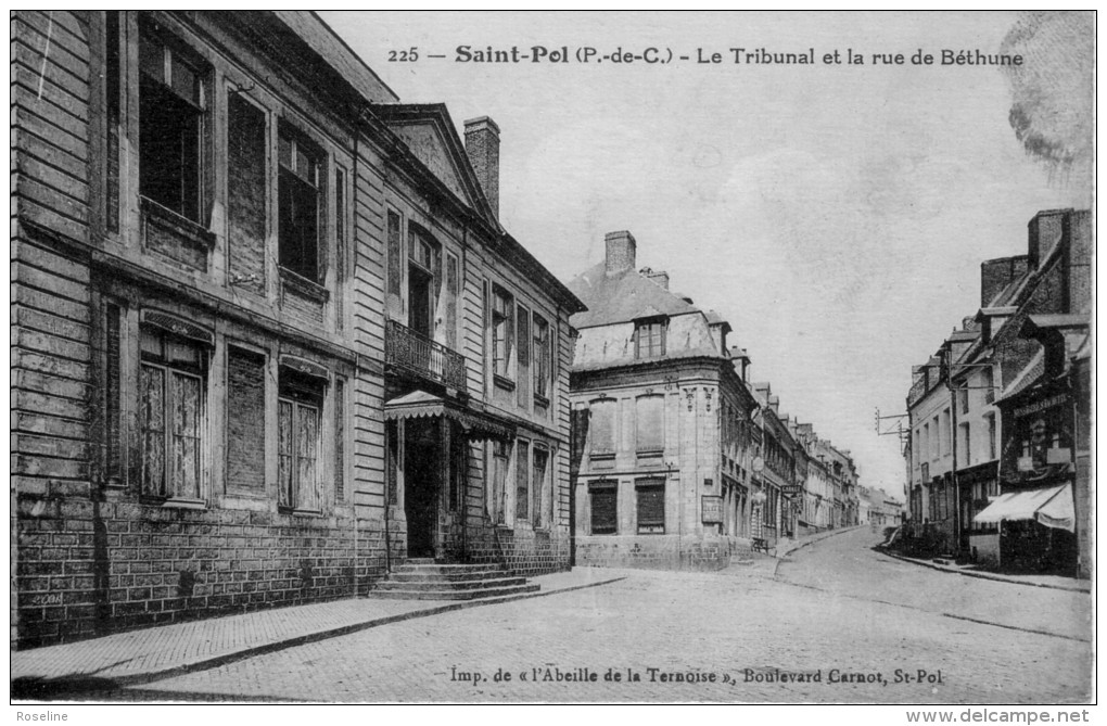 62  SAINT POL SUR TERNOISE   PAS DE CALAIS  -  RUE  BETHUNE    -  CPA  N/B  9x14 - Saint Pol Sur Ternoise