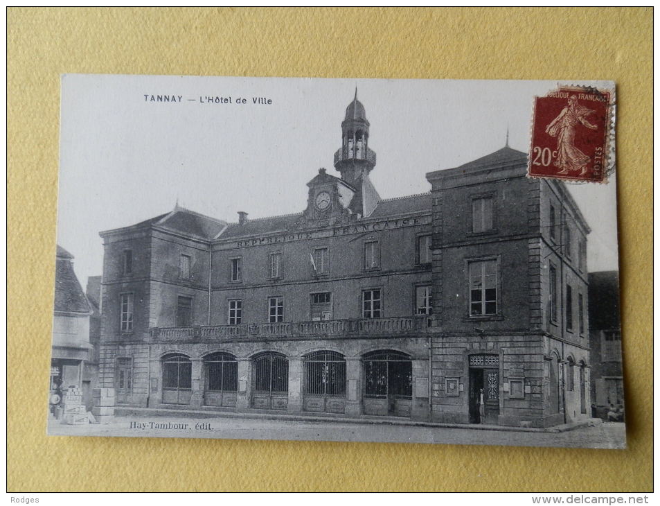 Dep 58 , Cpa TANNAY , L´Hotel De Ville , Recto/verso (03) - Tannay