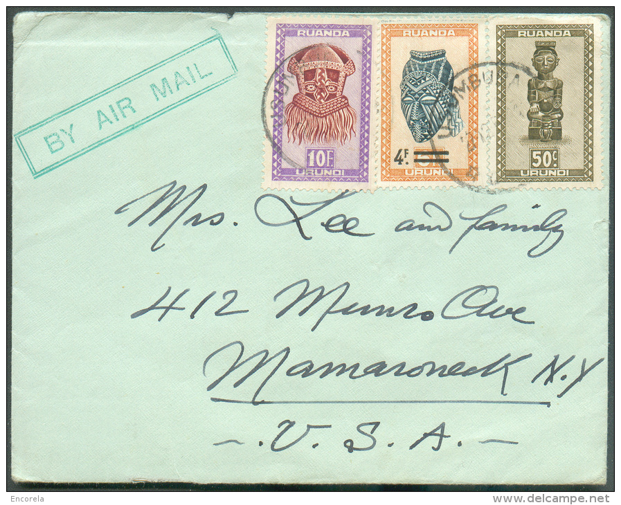 N°159-169-174 Obl. Sc USUMBURA Sur Lettre Par Avion Du 27-12-1954 Vers Les USA  8876 - Autres & Non Classés