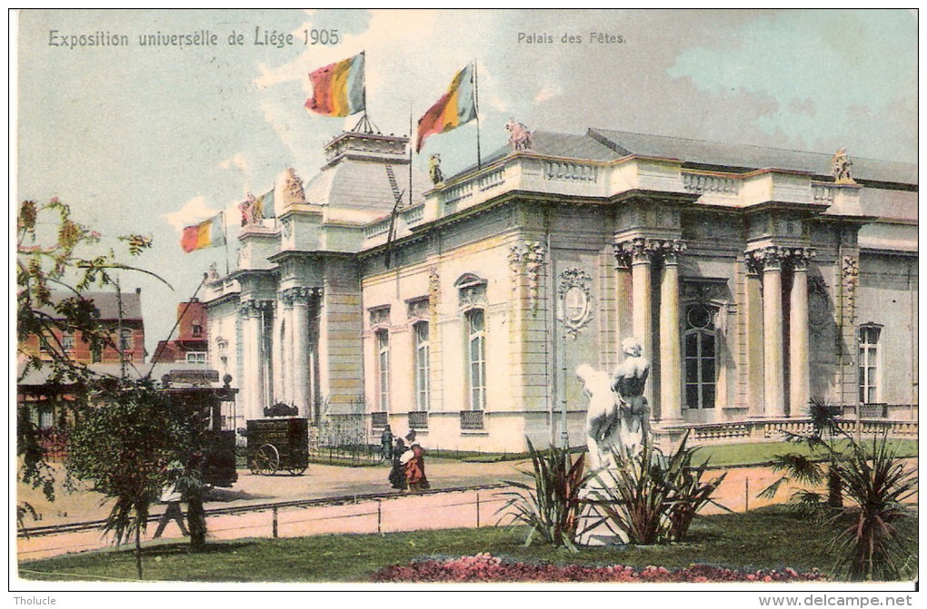 56 Avec Oblitération "Exposition De Liège-1905"-Carte Postale-Palais Des Fêtes -Oblitération De Voulaines (Côte D´Or)- - 1893-1907 Armoiries