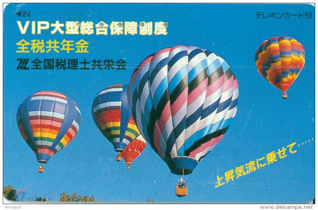 JAPON TELECARTE MONTGOLFIERE BALLON - Otros & Sin Clasificación