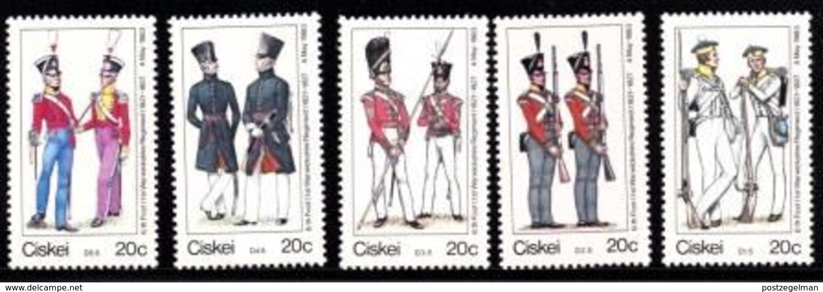 CISKEI, 1983, MNH Stamp(s), Military Uniforms  Nr(s). 47-51 - Ciskei