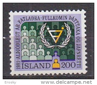 Q1287 - ISLANDE ICELAND Yv N°523 ** HANDICAPEES - Unused Stamps