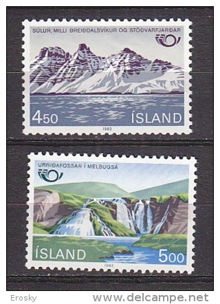 Q1296 - ISLANDE ICELAND Yv N°549/50 ** PAYSAGES - Neufs