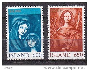 Q1307 - ISLANDE ICELAND Yv N°579/80 ** NOEL - Ungebraucht