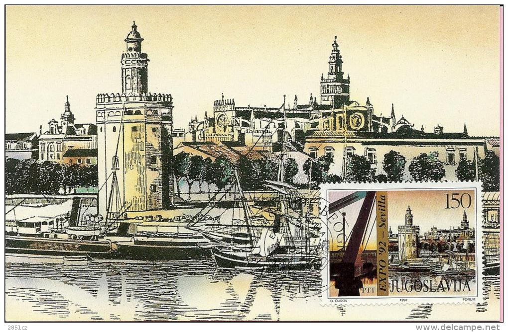 EXPO ´92 - Sevilla, Beograd, 20.4.1992., Yugoslavia, Maximum Carte - 1992 – Séville (Espagne)