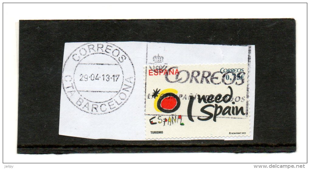 ESPAGNE    0,75 €   Année 2013    (sur Fragment Oblitéré) - Oblitérés
