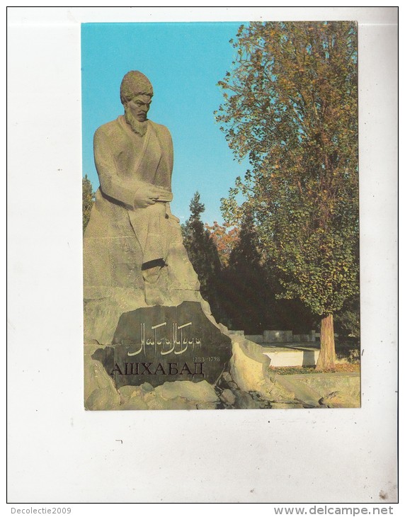 ZS34730 Statue Of Makhtumkuli   Ashkhabad    2 Scans - Turkmenistan