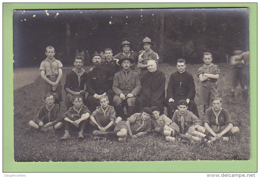 Jacques SEVIN, Abbé CORNETTE, Chamarande Années 20. Scouts De France. 2 Scans. CARTE PHOTO - Scoutisme