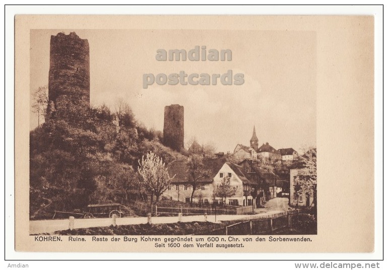 GERMANY  AK KOHREN-SAHLIS ~ RUINE- RESTE DER BURG KOHREN GEGRUENDET VON DEN SORBENWENDEN~ C1910s-20s Postcard [5769] - Kohren-Sahlis