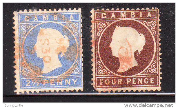 Gambia 1886-87 Queen Victoria 2v Used - Gambia (...-1964)