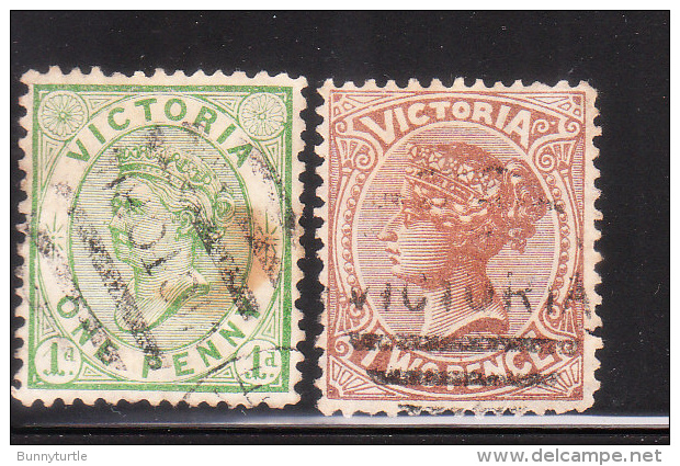 Australia Victoria 1880-84 Queen Victoria 2v Used - Usados