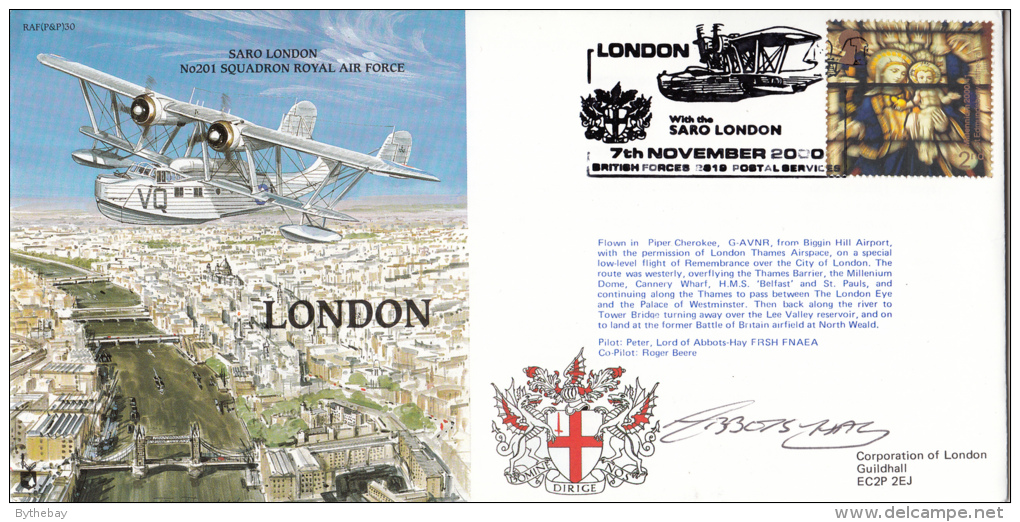 Great Britain Scott #1930 2nd St. Edmundsbury Cathedral Cancel London With The Saro London 7th November 2000 - Covers & Documents