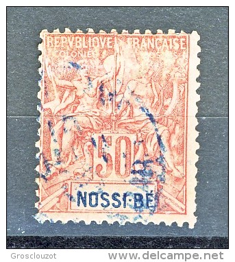 Nossi Be 1894 Y&T N. 37 C. 50 Rosa USATO - Sonstige & Ohne Zuordnung