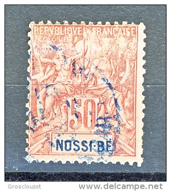 Nossi Be 1894 Y&T N. 37 C. 50 Rosa USATO - Other & Unclassified