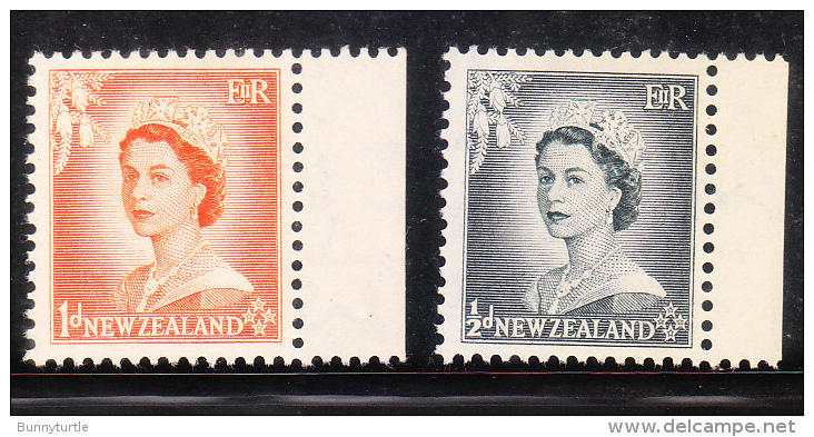 New Zealand 1953-57 QE 2v MNH - Nuovi