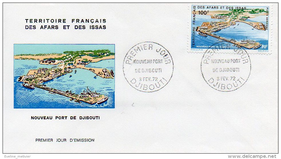 1er Jour AFARS & ISSAS 1972 Timbre PA 67 Nouveau Port De Djibouti - Altri & Non Classificati