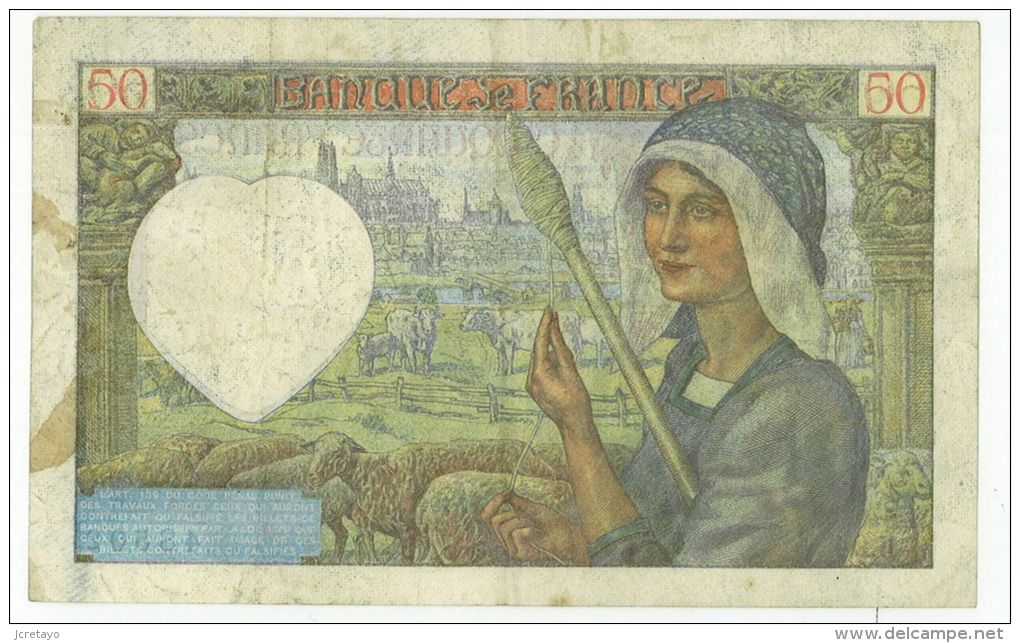 50 Francs Ceres, Ref Fayette 18-24, état TB/TTB - 50 F 1934-1940 ''Cérès''